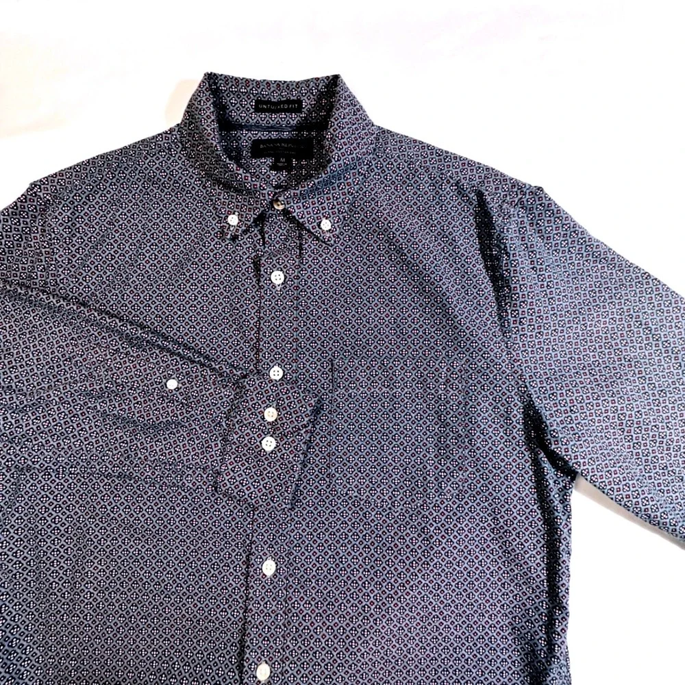 Banana Republic Mens Button Down Shirt‎ Untucked Fit Organic Cotton Small